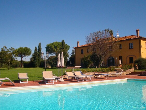 The farm and the beautiful park with pool