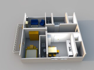 3D - Ansicht der Ferienwohnung