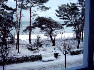 Ausblick vom Balkon im Winter