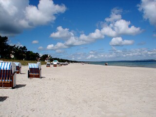 Feiner Sandstrand unterhalb der Villa