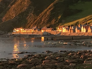 Crovie bei Sonnenuntergang