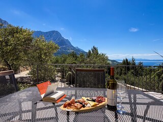 Terrasse am Eingang mit Meerblick