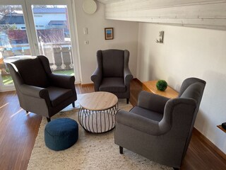 A cosy seating area in the living room