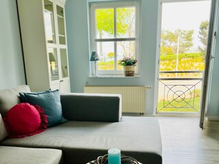 Wohnzimmeransicht vom Rolandseck 2, Wohnung 1 in Seebad Bansin.