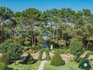 Aussicht vom Balkon auf Strand