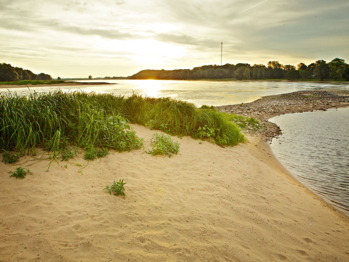 Ideal zum Baden: Feiner Sandstrand an der Elbe