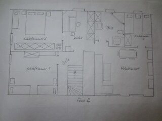 Grundriss Fewo Nr.2 mit 105m²