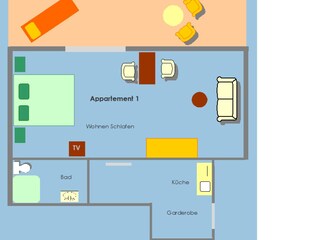 Appartement Glowe Grondplan 6