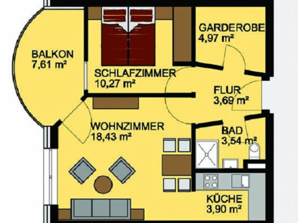 Grundriss der Ferienwohnung