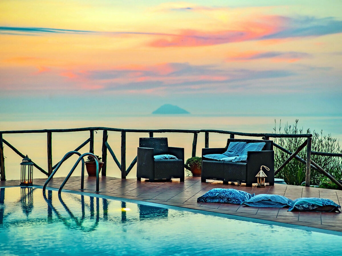 Sea view from the pool of Villa Nebrodi