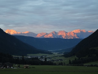 Sunrise in the Dolomites - view from the balcony