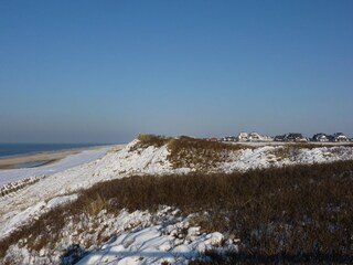 Weststrand Dünenlandschaft im Schneeaft