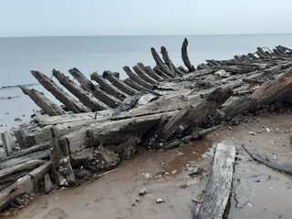 Wrack der "Mariann" am weißen Kliff