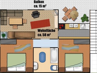 Appartamento per vacanze Leutasch Pianta del piano 28