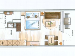 Appartamento per vacanze Borkum Pianta del piano 21