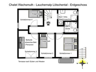 Chalet Wiler Grondplan 16