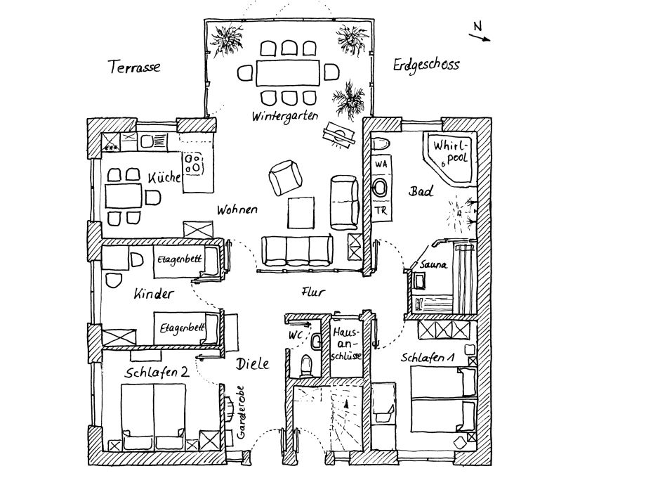 grundriss wohnung wintergarten