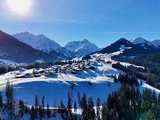 Blick von der Schwende ins Kleinwalsertal