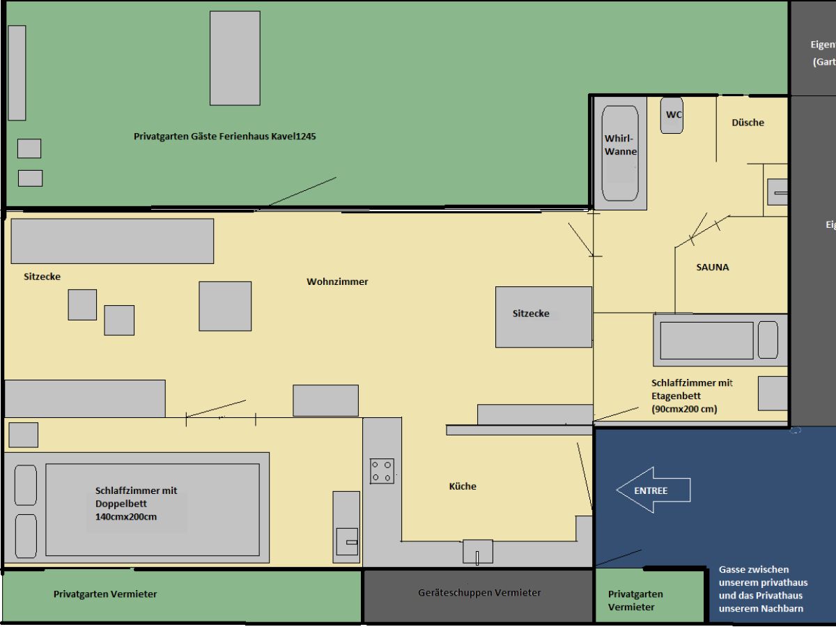 Einteilung Ferienhaus Kavel1245