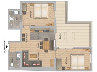 Appartamento per vacanze Bichlbach Pianta del piano 43