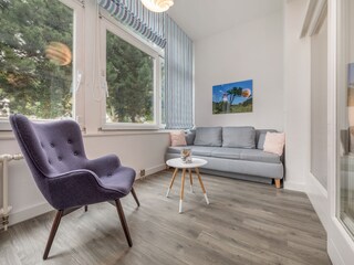 Die Loggia mit Schlafcouch.