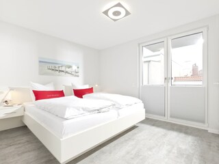 Das Schlafzimmer mit Doppelbett
