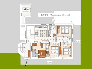 Appartamento per vacanze Wolkenstein in Gröden Pianta del piano 19