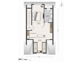 2.OG  Schlafzimmer und Bad 2