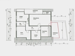 Fewo Grundriss mit Dachterrasse zum Süden