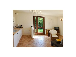 Das Wohnzimmer und die Küche