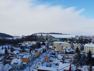 Blick auf das winterliche Freyburg