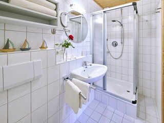 Dusche/ WC mit Fön und Kosmetikspiegel