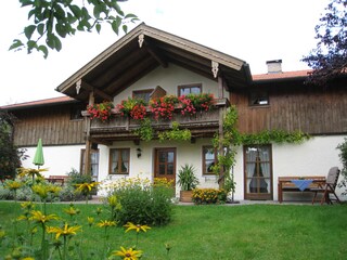 Westansicht Terrasse FeWo 1 u. 2, Balkon FeWo 5 u. 6