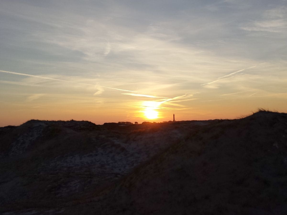 Unser Inselleuchtturm im Sonnenuntergang