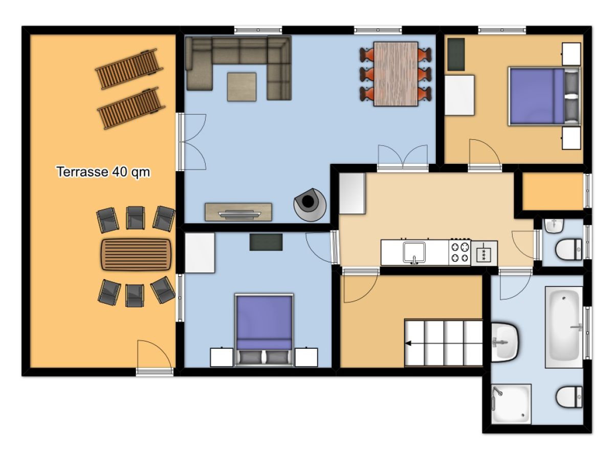 Ferienwohnung Konzell Grundriss 40