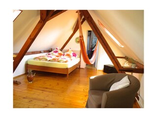 blaues Haus Schlafzimmer oben