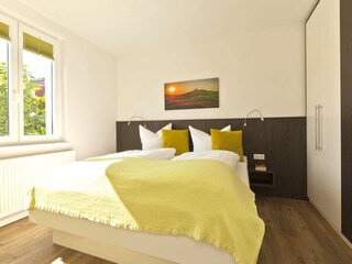 Das Schlafzimmer mit Doppelbett
