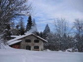 The alpin hut during wintertime