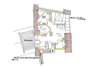 Casa Alma, Wohnung B, Dachgeschoß Grundriss