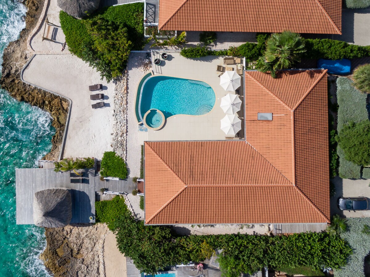 The villa on Curacao viewed from abov