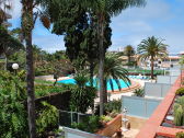 view to the pool from the terrace