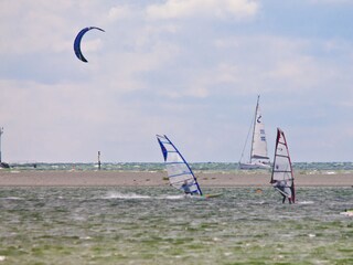 Surfing and kiting