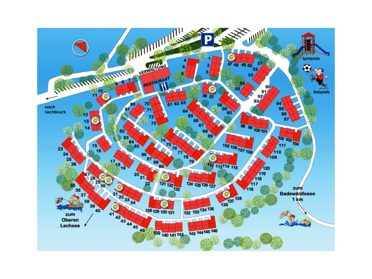 Lageplan vom Feriendorf Hochbergle in Lechbruck am See