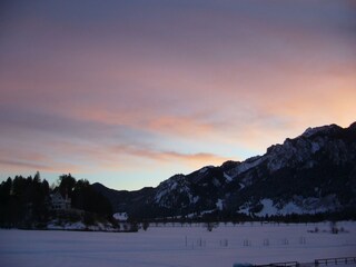 Red sky in the evening from terrace