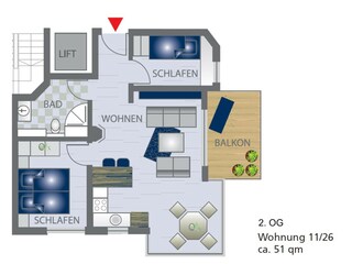 Vakantieappartement Großenbrode Grondplan 21