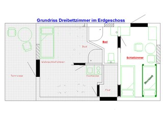 Dreibettzimmer im EG