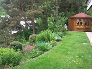 Blick in die Gartenanlage