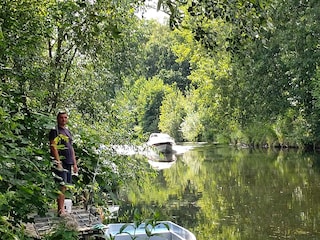 Bootssteg mit incl. Ruderboot an der Elde
