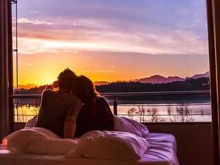 Ausschiebbares Doppelbett auf den Balkon