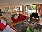 living room with view to the open kitchen